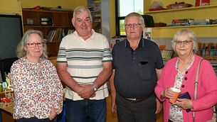 <p>Nollaig Feeney, P.J. Beirne, Joe and Helen Toolan at an opening evening on Saturday to mark the closure of Slatta National School, which will close permanently on 19th June. </p>