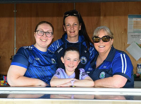 Claire Keegan and Sharon Ryan, with Emer and Karina Burke, looking after refreshments at St. Croan's GAA grounds, Enfield, for Sunday's championship match between Roscommon and Down. Claire Keegan and Sharon Ryan, with Emer and Karina Burke, looking after refreshments at St. Croan's GAA grounds, Enfield, for Sunday's championship match between Roscommon and Down.