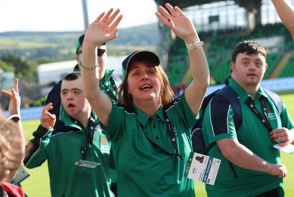 Aoife Hegarty, Team Connacht, at the opening ceremony of the 2026 Special Olympics Ireland Summer Games in Tallaght Stadium on Friday morning. Picture: INPHO/Tom Maher