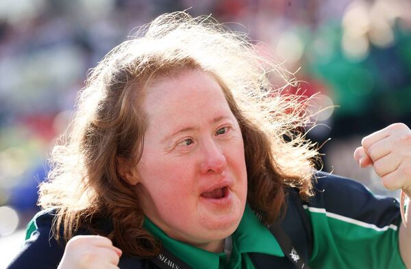 Bridget Walsh, Team Connacht, at the opening ceremony of the 2026 Special Olympics Ireland Summer Games in Tallaght Stadium on Friday morning. Picture: INPHO/Tom Maher