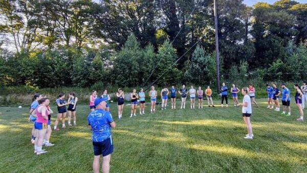Heather Payne speaking to the Roscommon minor ladies' team ahead of their All-Ireland semi-final A clash against County Down. Pic: TreabhairC/X. Heather Payne speaking to the Roscommon minor ladies' team ahead of their All-Ireland semi-final A clash against County Down. Pic: TreabhairC/X.