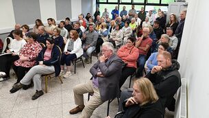 <p>The attendance at last week's public meeting in Monksland in support of the proposed Lidl store. Pic: Ger O'Loughlin</p>