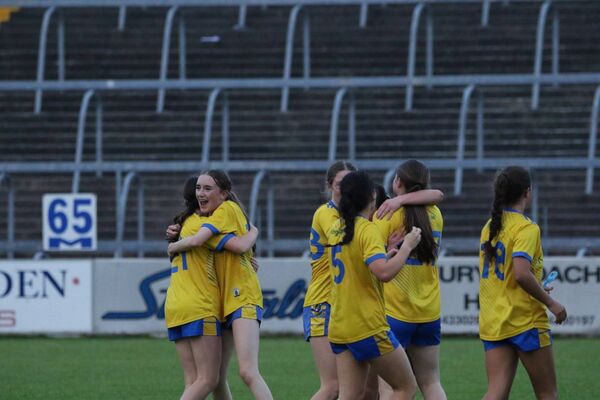 The Roscommon U-16 LGFA team celebrate after progressing through to the All Ireland U16B final. Picture: Roscommon LGFA The Roscommon U-16 LGFA team celebrate after progressing through to the All Ireland U16B final. Picture: Roscommon LGFA
