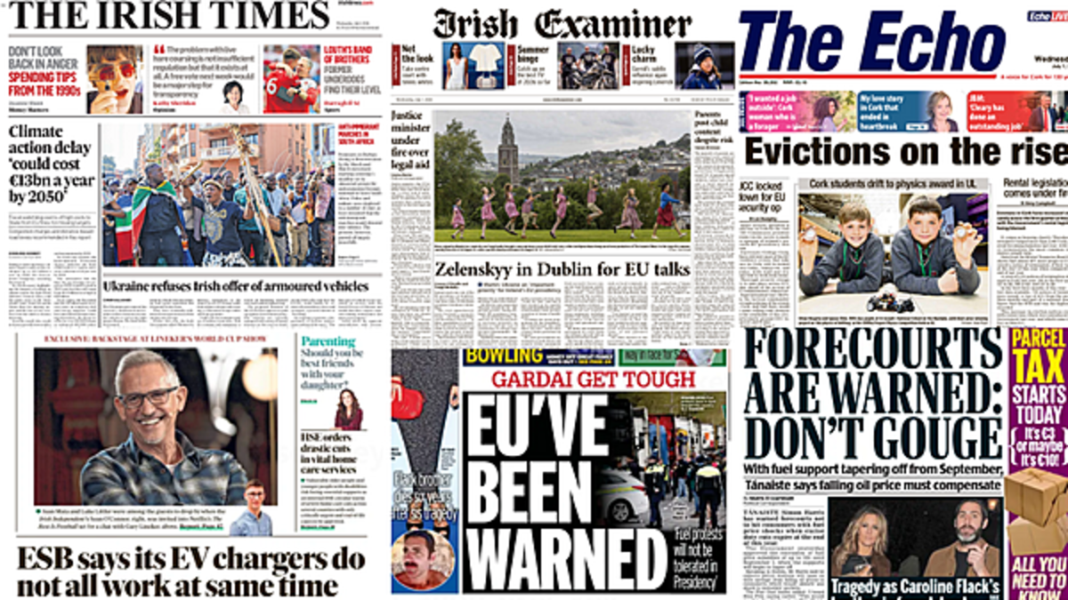 What the papers say: Wednesday's front pages