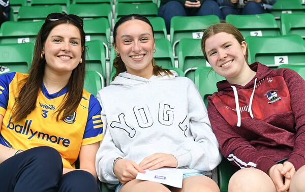 Ciara Byrne, Blathnaid Kilroy and Colette Coyle, supporting the Roscommon intermediate ladies' footballers against Leitrim in Carrick-on-Shannon on Sunday last. Pic: Gerard O’Loughlin Ciara Byrne, Blathnaid Kilroy and Colette Coyle, supporting the Roscommon intermediate ladies' footballers against Leitrim in Carrick-on-Shannon on Sunday last. Pic: Gerard O’Loughlin