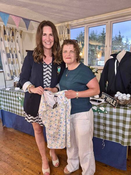 Lady Captain Michelle Quinn's weekend of events was a great success. Michelle is pictured here with second prize winner Sinead O'Donohoe. Lady Captain Michelle Quinn's weekend of events was a great success. Michelle is pictured here with second prize winner Sinead O'Donohoe.