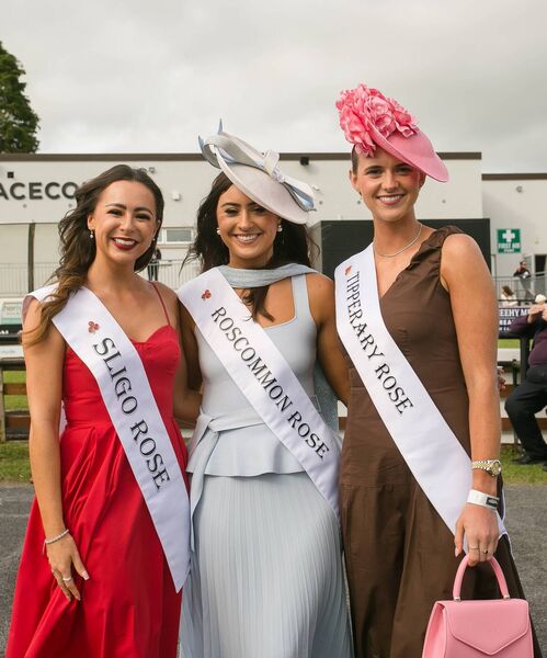 Taking time out from their Rose duties were Sligo Rose Bethany McLoughlin, Roscommon Rose Rebecca Collins, and Tipperary Rose Fiona Kennedy, who enjoyed an evening at Roscommon Racecourse on Monday. Taking time out from their Rose duties were Sligo Rose Bethany McLoughlin, Roscommon Rose Rebecca Collins, and Tipperary Rose Fiona Kennedy, who enjoyed an evening at Roscommon Racecourse on Monday.