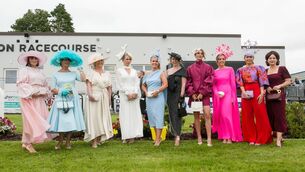 <p>Pictured are the ten finalists in the SuperValu Best Dressed Lady competition at Roscommon Racecourse on Monday evening.</p>