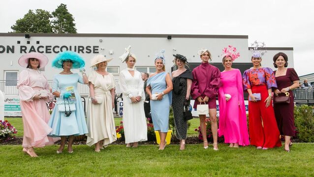 <p>Pictured are the ten finalists in the SuperValu Best Dressed Lady competition at Roscommon Racecourse on Monday evening.</p>