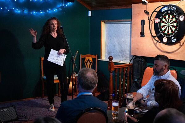 Award winning author and poet Jessamine O'Connor curates this new monthly Spoken Word events in Spell’s Bar. Pic: Marek Petrovic Photography and Creative Places Ballaghaderreen.