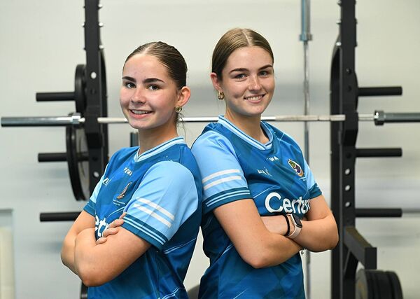 Roscommon forwards Vivienne Gannon, one of her side's goalscorers, and Isobel Kenny ahead of Thursday evening's All-Ireland LGFA Minor A semi-final against Down at Kingspan Breffni. Picture: Gerard O'Loughlin