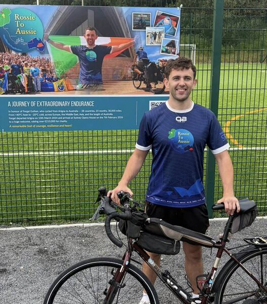 Fergal beside the special tribute display to him at Arigna Community Park. Pic: Fergal Guihen Fergal beside the special tribute display to him at Arigna Community Park. Pic: Fergal Guihen