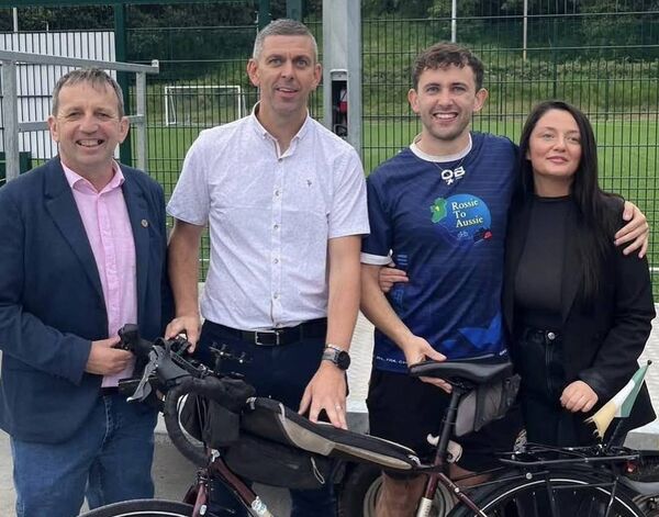 Cllr Sean Moylan, Senator Gareth Scahill and Cllr Leah Cull with Fergal Guihen at the special event in Arigna. Cllr Sean Moylan, Senator Gareth Scahill and Cllr Leah Cull with Fergal Guihen at the special event in Arigna.