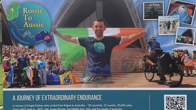 Watch: 'Rossie to Aussie' cyclist honoured by local community 