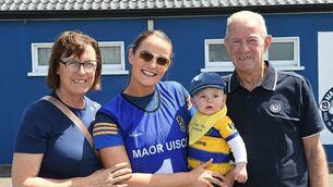 <p>Jenny Higgins with her son Cillian and her parents, Marian and Jimmy, during Roscommon's recent championship victory against Down at Enfield. Picture: Gerard O'Loughlin</p> <p>Jenny Higgins with her son Cillian and her parents, Marian and Jimmy, during Roscommon's recent championship victory against Down at Enfield. Picture: Gerard O'Loughlin</p>