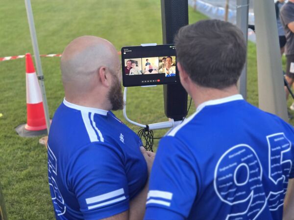 Eoin Egan, his brother Emmet, who also lives in London, and Scotland-based cousin Eddie Egan tuned in live to watch the solidarity walk in Moore. Eoin Egan, his brother Emmet, who also lives in London, and Scotland-based cousin Eddie Egan tuned in live to watch the solidarity walk in Moore.