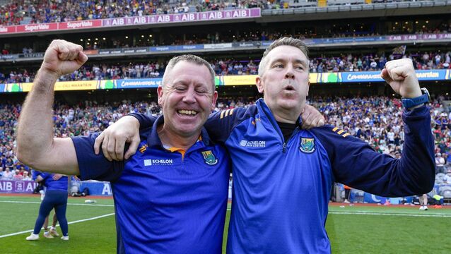 <p>Frankie Dolan and Oisín McConville helped Wicklow win the Tailteann Cup. Picture: INPHO/James Lawlor.</p>