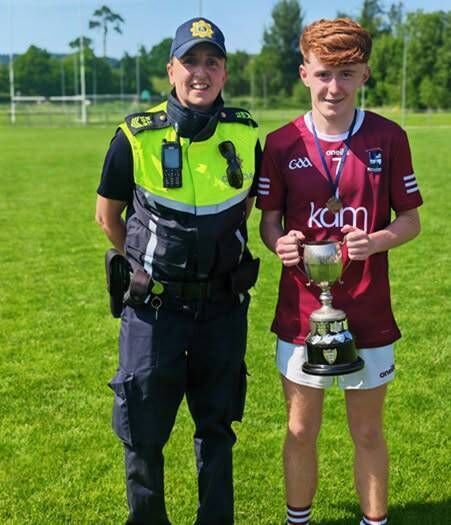 Sergeant Deirdre Coleman with winning Boyle captain, Oisín Kelly