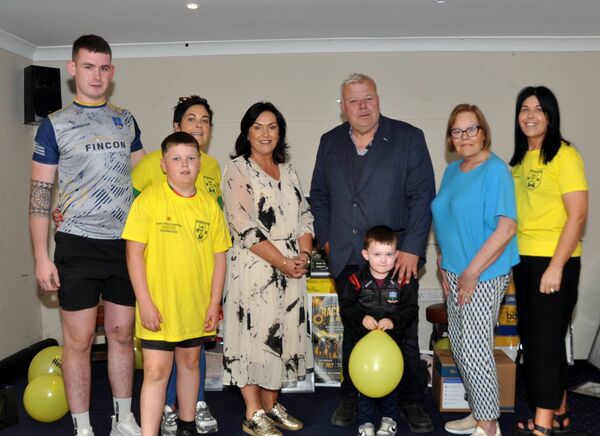 PJ Donnellan, Bernie Keane, Phelim Warde, Martina Jennings CEO Mayo Roscommon Hospice Foundation, Deputy Michael Fitzmaurice, Margaret Keane, and Dolores Donnellan getting ready for the fundraiser in aid of Mayo Roscommon Hospice Foundation and Cloonfad United FC, which takes place on Saturday, July 25th. 