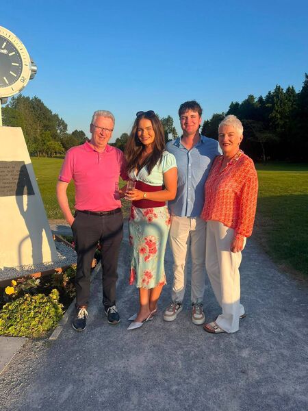 Tom Higgins, Anna Higgins, Thomas Higgins, and Mary Higgins at Roscommon Golf Club. Tom Higgins, Anna Higgins, Thomas Higgins, and Mary Higgins at Roscommon Golf Club.