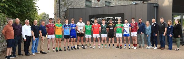 Players and officials from the clubs vying for honours in this year's McNulty's Furniture Roscommon Intermediate Football Championship with county board officials at the recent launch at Strokestown Park House and The Irish National Famine Museum. Picture: Bernie O'Farrell Players and officials from the clubs vying for honours in this year's McNulty's Furniture Roscommon Intermediate Football Championship with county board officials at the recent launch at Strokestown Park House and The Irish National Famine Museum. Picture: Bernie O'Farrell