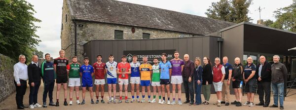 Teams, officials and sponsors, alongside county board officials at the launch of this year's King and Moffatt Junior A Football Championship at Strokestown Park House and The Irish National Famine Museum. Picture: Bernie O'Farrell Teams, officials and sponsors, alongside county board officials at the launch of this year's King and Moffatt Junior A Football Championship at Strokestown Park House and The Irish National Famine Museum. Picture: Bernie O'Farrell