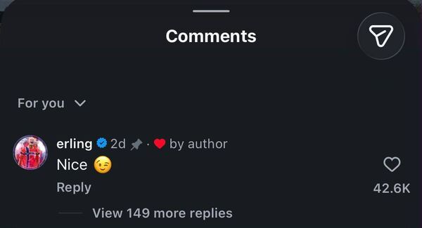 Erling Haaland's comment left on the Join Our Boys Instagram account has received hugely positive feedback. Erling Haaland's comment left on the Join Our Boys Instagram account has received hugely positive feedback.