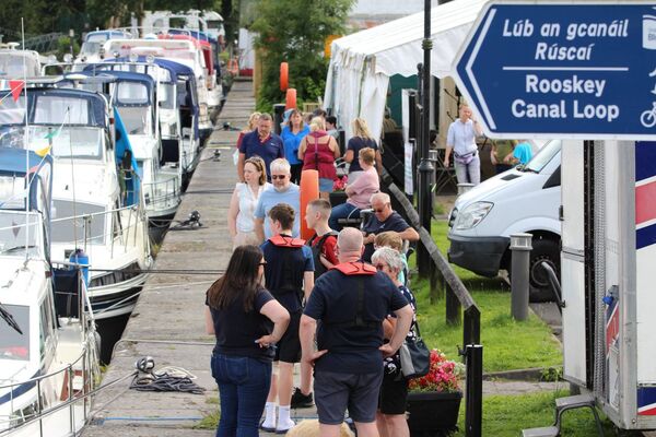 Some of the gathering in Roosky at last year's rally. Pic: Mark Gleeson