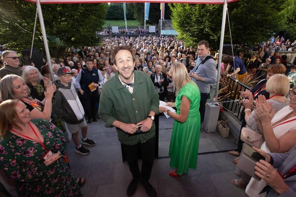 Chris O’Dowd officially opened the Boyle Arts Festival in 2024. Pic: Brian Farrell