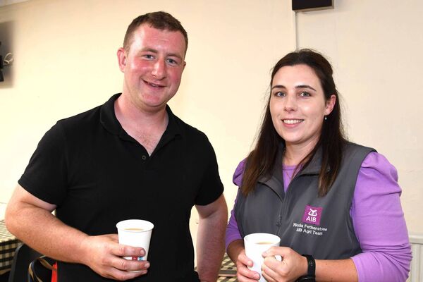 Damien Nolan, Roscommon Mart and Nicola Fetherstone, AIB Agri at an information and confidence building event for women at Roscommon Mart organised by the Women in Agriculture Stakeholders Group. Pic: Jacinta Fahy Photography