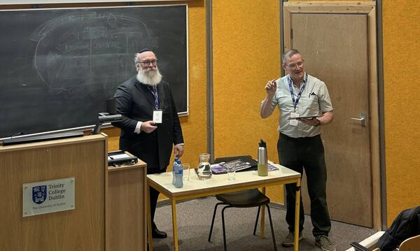 A meaningful moment from the IACP/DePaul University Conference - celebrating 10 Years of collaboration, at Trinity College Dublin, where Dr Rob Jury and Dr Brian Conlon co-presented on broaching faith, religious affiliation, and spirituality in counselling and psychotherapy. A meaningful moment from the IACP/DePaul University Conference - celebrating 10 Years of collaboration, at Trinity College Dublin, where Dr Rob Jury and Dr Brian Conlon co-presented on broaching faith, religious affiliation, and spirituality in counselling and psychotherapy.