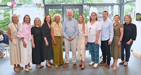 Picture shows John Hanily, EHO, HSE who has retired after 45 years pictured here at the Government Offices, Convent Road, Roscommon, in the company of work colleagues. From left: Martina Wallace, Clare Brennan, Natasha Higgine, Colette McDermott, Helen Gilchrist, Kate Nally-McCormack, Attracta Ginnerty, John Keenehan, Siobhán Callaghan and Anne Marie Burke. Pic: Gerard O’Loughlin Picture shows John Hanily, EHO, HSE who has retired after 45 years pictured here at the Government Offices, Convent Road, Roscommon, in the company of work colleagues. From left: Martina Wallace, Clare Brennan, Natasha Higgine, Colette McDermott, Helen Gilchrist, Kate Nally-McCormack, Attracta Ginnerty, John Keenehan, Siobhán Callaghan and Anne Marie Burke. Pic: Gerard O’Loughlin