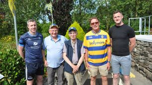 <p>Former county players Cathal Cregg (left) and Kevin Higgins (right) pictured with Michael Gilligan, Roscommon GAA historian Tony Conboy and Rossie superfan, Paddy Joe Burke. They paid a visit to Michael's memorial garden in Fairymount where a unique Hall of Fame celebrating Roscommon’s All-Ireland-winning teams down through the years will be unveiled next month. Pic: Liam Reynolds</p> <p>Former county players Cathal Cregg (left) and Kevin Higgins (right) pictured with Michael Gilligan, Roscommon GAA historian Tony Conboy and Rossie superfan, Paddy Joe Burke. They paid a visit to Michael's memorial garden in Fairymount where a unique Hall of Fame celebrating Roscommon’s All-Ireland-winning teams down through the years will be unveiled next month. Pic: Liam Reynolds</p>