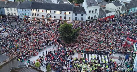 Drone images capture the extent of the crowd welcoming the All-Ireland heroes to Ballaghaderreen