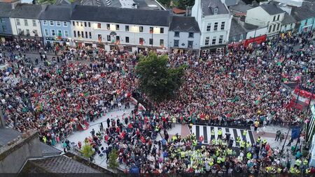 Drone images capture the extent of the crowd welcoming the All-Ireland heroes to Ballaghaderreen