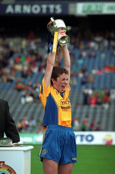 Captain Mary Beades lifts the All-Ireland LGFA Junior Championship Cup in 2001, the last time a Roscommon ladies' team played in Croke Park. Picture: INPHO/Patrick Bolger Captain Mary Beades lifts the All-Ireland LGFA Junior Championship Cup in 2001, the last time a Roscommon ladies' team played in Croke Park. Picture: INPHO/Patrick Bolger