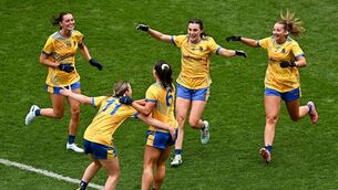 <p>Roscommon players Ria Lennon, Ellen Irwin, Saoirse Wynne, Ruth Cox, and Megan McKeon celebrate after their side's victory in Sunday's All-Ireland intermediate ladies' football final in Croke Park. Picture: Seb Daly/Sportsfile</p> <p>Roscommon players Ria Lennon, Ellen Irwin, Saoirse Wynne, Ruth Cox, and Megan McKeon celebrate after their side's victory in Sunday's All-Ireland intermediate ladies' football final in Croke Park. Picture: Seb Daly/Sportsfile</p>