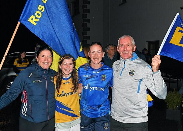 Ellen Irwin with family celebrating after the All-Ireland winning Roscommon intermediate ladies team arrived back in Roscommon with the Mary Quinn Cup. Pic Gerard O’Loughlin Ellen Irwin with family celebrating after the All-Ireland winning Roscommon intermediate ladies team arrived back in Roscommon with the Mary Quinn Cup. Pic Gerard O’Loughlin