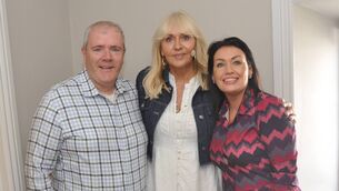 <p>Joanne and Noel Regan with Miriam O'Callaghan at the opening of the Ballaghaderreen Arts Festival with a special conversation with Miriam O’Callaghan in Durkin’s. Pic: Liam Reynolds</p>