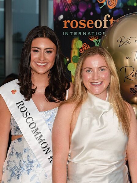 Rebecca Collins, and Áine O’Meara at a gathering for Rebecca at Athlone Golf Club in advance of the Rose of Tralee. Pic: Gerard O’Loughlin Rebecca Collins, and Áine O’Meara at a gathering for Rebecca at Athlone Golf Club in advance of the Rose of Tralee. Pic: Gerard O’Loughlin