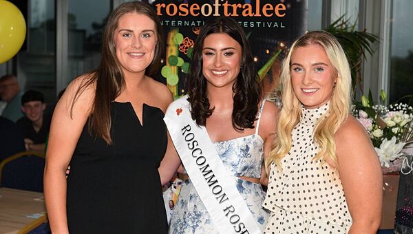 Aimee O’Connor and Áine Cassidy with Rose of Roscommon Rebecca Collins, Kiltoom. Pic: Gerard O’Loughlin Aimee O’Connor and Áine Cassidy with Rose of Roscommon Rebecca Collins, Kiltoom. Pic: Gerard O’Loughlin