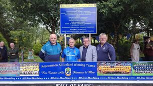 <p>Joe Gilligan, Pat Henaghan, Thomas Murray, and Frank Egan at the Fairymount Memorial Garden where Roscommon’s All-Ireland-winning teams have been honoured as part of a unique Wall of Fame. Pic: Liam Reynolds</p> <p>Joe Gilligan, Pat Henaghan, Thomas Murray, and Frank Egan at the Fairymount Memorial Garden where Roscommon’s All-Ireland-winning teams have been honoured as part of a unique Wall of Fame. Pic: Liam Reynolds</p>