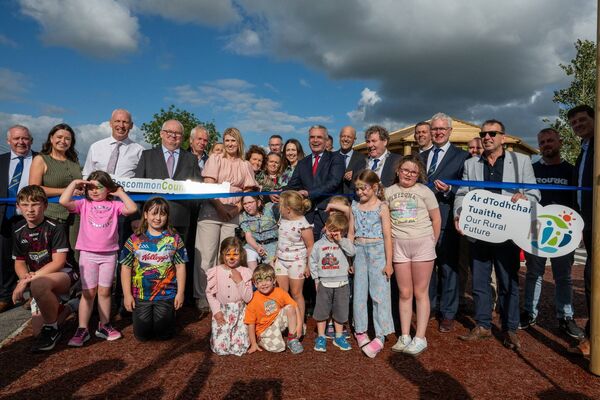 Minister Calleary officially opening the new accessibility playground in Castleplunkett. Pic: Breda Durr