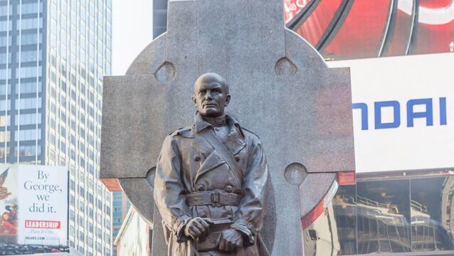 <p>Statue Of Father Francis D. Duffy in Times Square, New York. Pic: iStock</p>