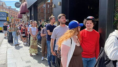 Hundreds queue on George's Street in Dublin to buy glasses to watch rare eclipse