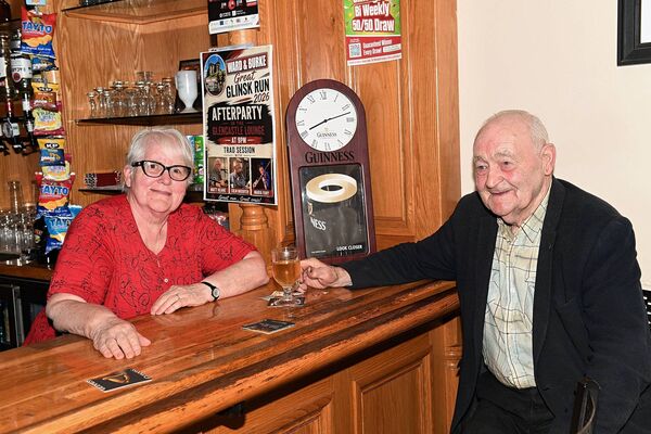 Dolores Dowd and Tom Lally pictured in Dowd’s Bar, Glinsk. Pic: Gerard O’Loughlin Dolores Dowd and Tom Lally pictured in Dowd’s Bar, Glinsk. Pic: Gerard O’Loughlin