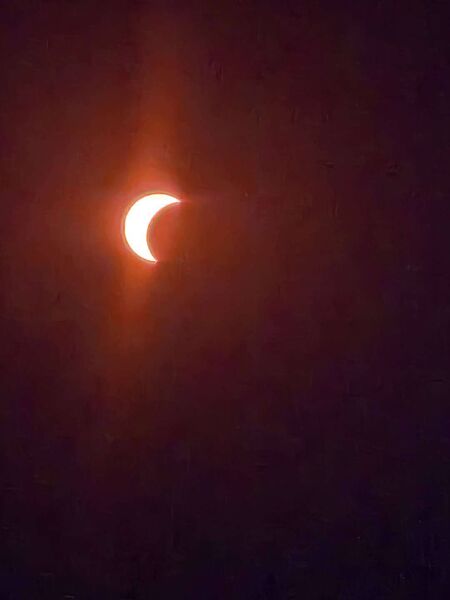 Ruth Scutt and her husband David travelled from Roscommon to Valencia to experience the Solar Eclipse. Ruth Scutt and her husband David travelled from Roscommon to Valencia to experience the Solar Eclipse.