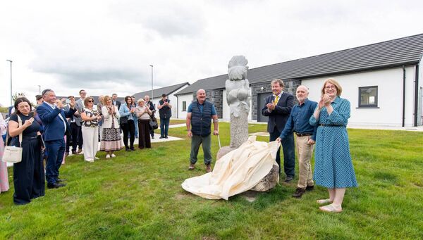 The newly commissioned artwork is unveiled at the official opening of six new age friendly homes in Castlerea. The newly commissioned artwork is unveiled at the official opening of six new age friendly homes in Castlerea.