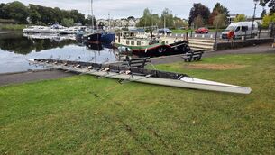 <p>Carrick Rowing Club's Octuple was removed from its racking and dragged across the ground toward the river and left hanging over the quay wall. Pic: Carrick Rowing Club </p> <p>Carrick Rowing Club's Octuple was removed from its racking and dragged across the ground toward the river and left hanging over the quay wall. Pic: Carrick Rowing Club </p>