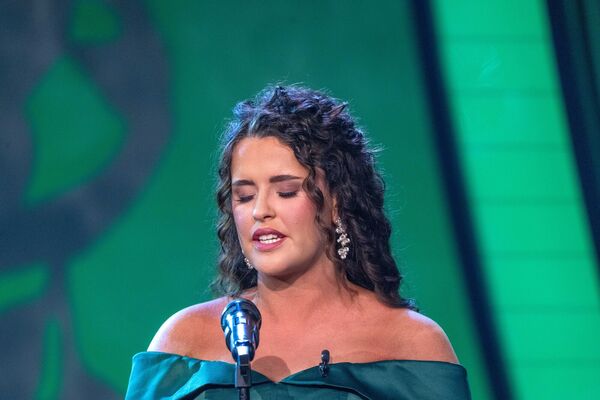 Leitrim Rose Catherine Cullen pictured on stage at the Kerry Sports Academy, MTU during the Rose of Tralee International Festival TV Rose Selection night on Monday 17th of August. Photo : Domnick Walsh © Eye Focus LTD
